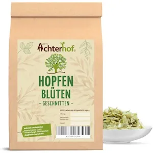 Hopfenblüten 250g | getrocknet und geschnitten| Ideal zur Zubereitung von Tee, Aromakissen, Badeessenz, Brühwürfel, Würzmittel & Co. | vom Achterhof 