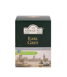 Ahmad Tea - Earl Grey - Schwarzer Assam & Ceylon Tee mit Bergamotte - Größere Teeblätter, Lose - 250g