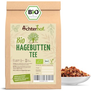 Hagebuttentee BIO lose 500g | Hagebuttenschalen geschnitten | fruchtiges, süß-würziges Aroma | höchste Bio-Qualität | Hagebutten Tee | vom Achterhof