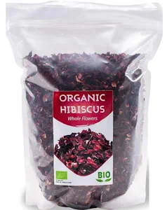 Bio Hibiskusblüten getrocknet | Organic Hibiskustee | Große Blätter für Teemischungen | Premium Qualität | 1Kg BIO| aus Ägypten