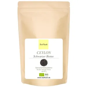 Ceylon Schwarzer Tee lose, Bio, Ernte 2024, BOP1 (Brocken Orange Pekoe), 250g, Sri-Lanka - Gampola - Kandy District, Malzig, leicht fruchtig mit Honigton