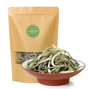 GOARTEA 100g (3.5 Oz) Premium Chinese Bai Hao Yin Zhen BaiHaoYinZhen Silver Needle Weißer Tee White Loose Tea