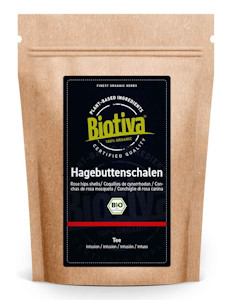 Hagebuttentee Bio 250g | Hagebuttenschalen | Vorratspackung | Preisvorteil | Abgefüllt und kontrolliert in Deutschland | Biotiva  - Jetzt bei Amazon kaufen*