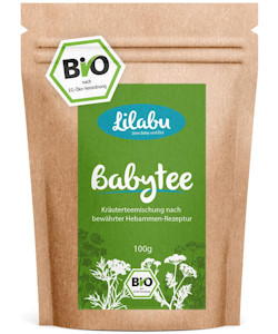 Lilabu Babytee 100g Bio | Bio Bäuchleintee | 100% Bio Zutaten ohne Zusätze | reines Naturprodukt nach altem Hebammenrezept | empfohlen von miBaby.de | Biotiva