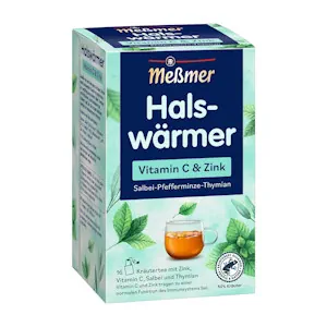 Meßmer Halswärmer | Vitamin C & Zink | 16 Teebeutel | Glutenfrei | Laktosefrei | Vegan