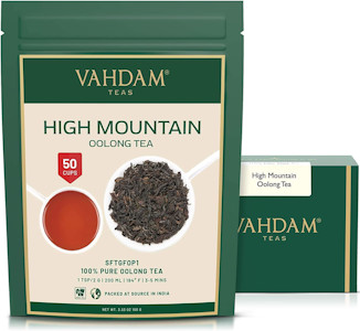 VAHDAM, Oolong Tee aus dem Himalaya (100 g/50 Tassen) 100 % natürliche Inhaltsstoffe - Oolong Tee | Lose Teeblätter | Heiß oder als Kombucha-Tee Servieren  - Jetzt bei Amazon kaufen*